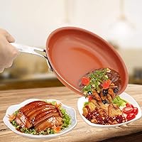 Frying Pan With Lid Skillet Copper Red Pan Ceramic Induction Skillet Frying Pan Saucepan Oven Dishwasher Safe 10 11 Inch Nonstick Skillet5,8inch2.0
