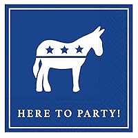 Democrat Here to Party Beverage Napkins 40 Count | 2 Packs of 20CT Party Napkins