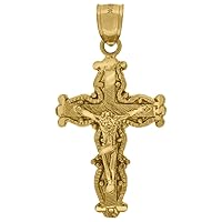 10k Gold Dc Mens Cross Crucifix Height 36.7mm X Width 19mm Religious Charm Pendant Necklace Jewelry for Men