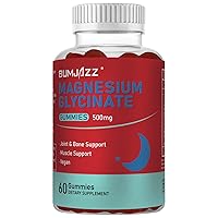 Magnesium Glycinate Gummies 500mg - Magnesium L-Threonate 300mg - Sugar-Free Magnesium Potassium Supplement with Vitamin D, B6, CoQ10 for Calm Mood & Rest Support - 60 Count