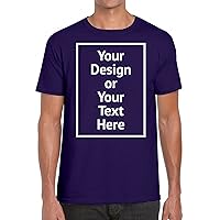 Unisex Custom Softstyle T-Shirt 64000 Personalized Add Your Image Text Photo - Front/Back Print Shirt for Men Women