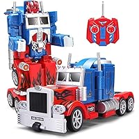 Transformer-Toys Robot Truck 2 in 1 Optimus-Prime Action Figures This Remote Control Fighter Toy Has A USB Connection for Easy Charging. Made of Safe, Sturdy Materials Suitable for Ages 3+