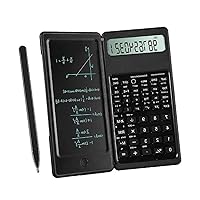 Foldable Calculator 6Inch LCD Writing Tablet Digital Function Drawing Pad 12-Digits Display with Stylus Pen Erase Button LCD Calculator Handwriting Board 6In 12-Digits Drawing Pad Flip Foldable Type