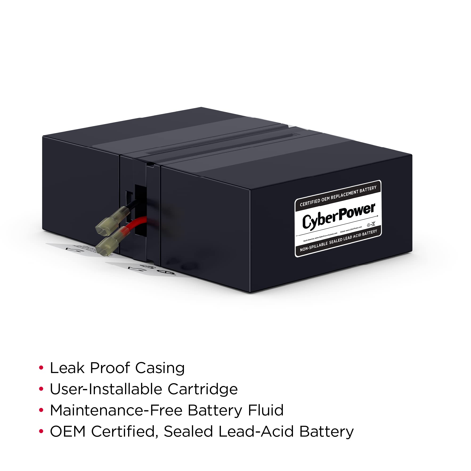 CyberPower RB1280X2A UPS Replacement Battery Cartridge, Maintenance-Free, User Installable, 12V/9Ah