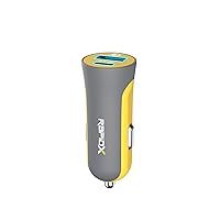 RapidX X2PD 30W USB-C PD Compact & Fast Dual Car Charger iPhone 14/13 / 12/11 / X / 8, Samsung Galaxy S22 S21 S20 S10 Note - Yellow