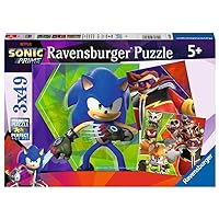 Ravensburger 5695 Sonic Prime 3X 49 Piece Jigsaw Puzzles for Kids Age 5 Years Up, Black