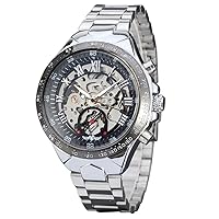 New Skeleton Automatic Watches for Men Silver Stainless Steel Wrist Watch Women Sport Watch