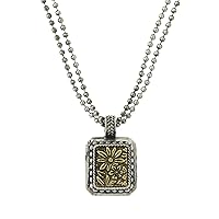 1928 Jewelry Two Tone Square Flower Pendant Necklace For Women 16