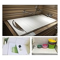 Multi-Function Insulation Cover Shutter Bathtub Dust Board Bath Lid PVC Storage Stand Folding Not Taking Up Space 0.6cm Thick (Color : L145cm, Size : W70cm)