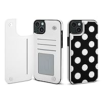 Big Polka Dot Pattern Flip Leather Wallet Case Card Holder Compatible with iPhone 15 Series