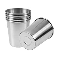 6 Pack 8 Ounce 230ml Stainless Steel Cups Shatterproof Pint Drinking Cups Metal Drinking Glasses for Kids and Adults