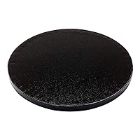Restaurantware Pastry Tek 8 Inch Cake Board 1 Durable Cake Drum - Round Covered Edges Black Paper Cake Base Disposable For Birthdays Weddings Or Parties
