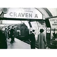 Vintage photograph of Craven A Cigarette Advertisement in Piccadilly Station