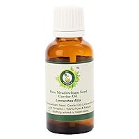 R V Essential Meadowfoam Oil | Limnanthes Alba | Meadowfoam Seed Oil | Meadowfoam Carrier Oil | For Skin | For Hair | 100% Pure Natural | Cold Pressed Meadowfoam Oil | 15ml | 0.507oz