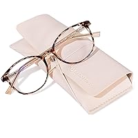 TR90 Reading Glasses for Women, Fashion Round Blue Light Blocking Computer Readers with Anti Eyestrain & UV Glare
