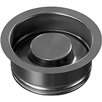 Black Garbage Disposal Flange and Stopper - CELAENO Durable Gunmetal Black/Gray Stainless Steel Kitchen Sink Flange with Nano Surface, Fits 3-1/2 Inch Standard Sink Drain Hole