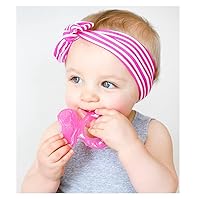 Silicone Teethe-EEZ Teether with Bristles Includes Hygienic Case, Pink