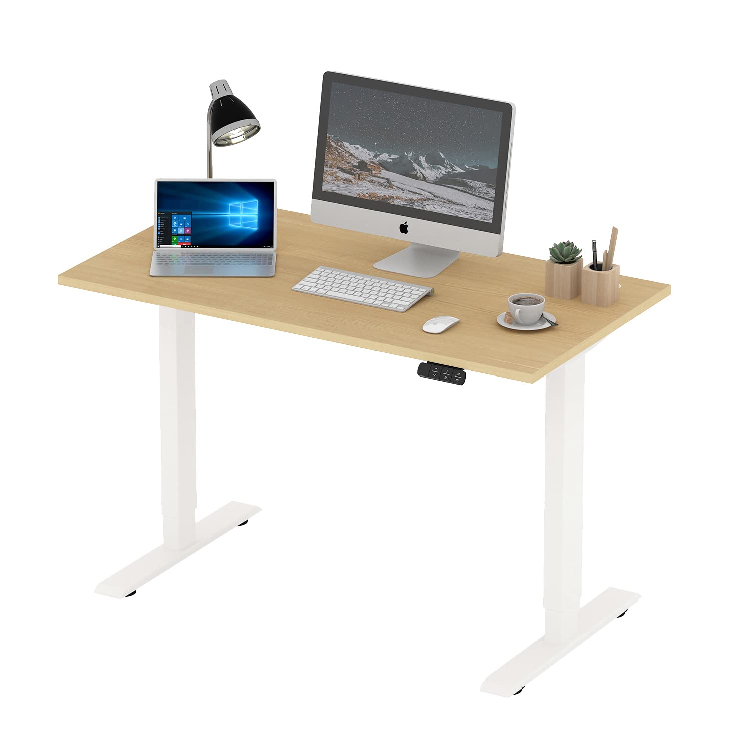 Farini Electric Standing Desk, Dual Motor Height Adjustable Desk for Home Office, Sit Stand Desk Home Office Workstation Stand up Desk, L47.2 x W23...