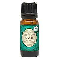 US Organic 100% Pure Basil Essential Oil - USDA Certified Organic, Steam Distilled W/Euro Dropper_10 ml (More Size Variations Available)