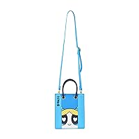 Concept One Fred Segal The Powerpuff Girls Tote Bag, Women's Mini Travel Handbag Side Purse with Adjustable Crossbody Shoulder Strap, Bubbles