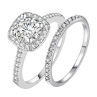 Engagement Rings for Women 1 PC Women ＆ Girls Silver Gold Wedding Engagement Eternity Bridal Ring Seta Good Gift for a Girlfriend, Boyfriend, Family