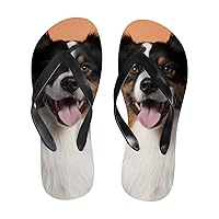 Vantaso Slim Flip Flops for Women Australian Shepherd Cute Dog Yoga Mat Thong Sandals Casual Slippers