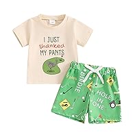Toddler Baby Boy Girl Golf Clothes Daddy's Golf Buddy Short Sleeve T-shirt and Golf Shorts Baby Casual Sports Clothes