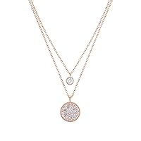 s.Oliver Women's Necklace with Pendant Stainless Steel with Crystal 40/45 + 3 cm Comes in Jewellery Gift Box