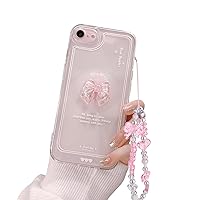Ownest Compatible for iPhone 7/iPhone 8/iPhone SE Cute 3D Pink Bowknot Slim Clear Aesthetic Design Women Teen Girls Camera Lens Protection Phone Cases Cover