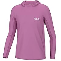 HUK Unisex Icon X Hoodie, Fishing Shirt with Sun Protection for Kids