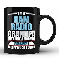 HOM Black Coffee Mug I'm a Ham Radio Grandpa Mug For The Cool Grandfather