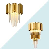 WABON Modern Crystal Wall Lamp Gold Wall Sconce Crystal Wall Light Fixtures for Living Room Bedside Hallway Stairway Matte Gold