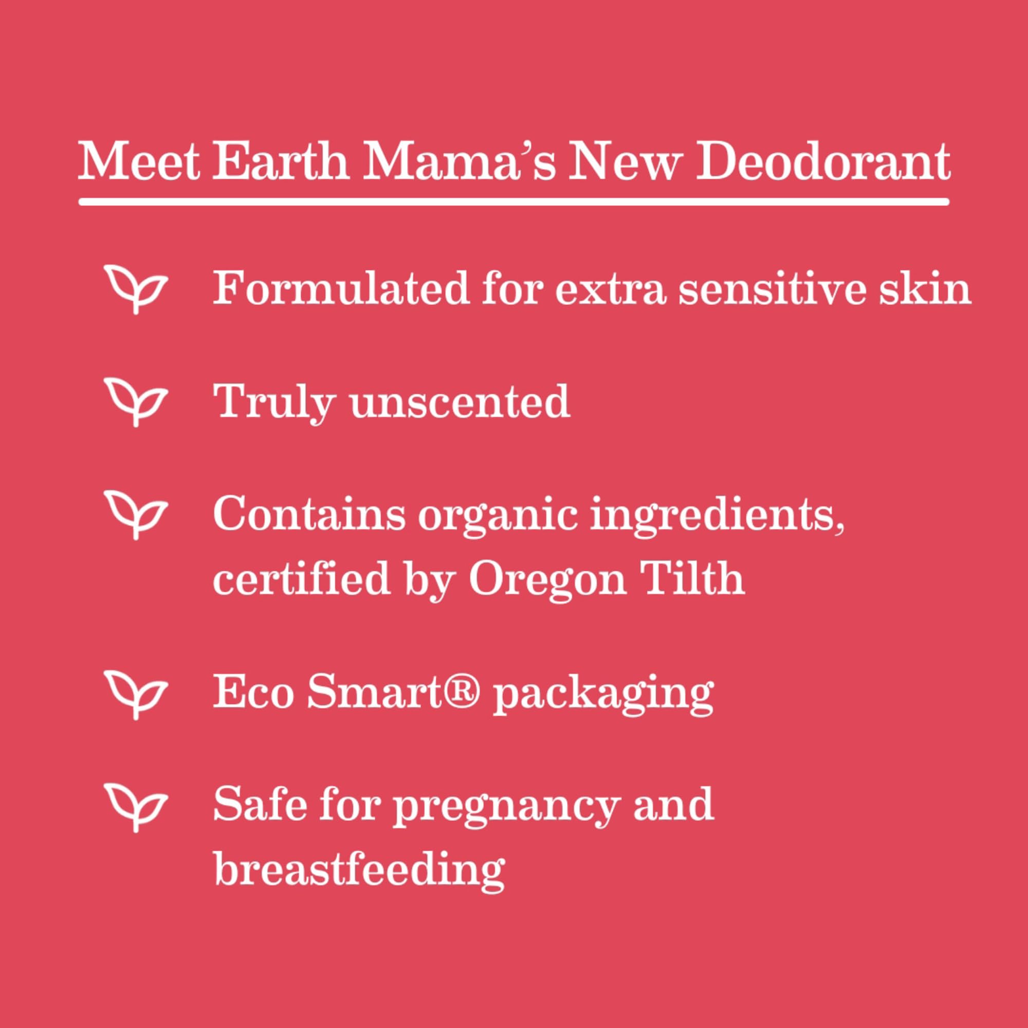 Earth Mama Simply Non-Scents Deodorant | Fragrance-free + Safe for Sensitive Skin, Pregnancy and Breastfeeding, Organic Calendula and Coconut Oil, Baking Soda and Aluminum Free, 2.65-Ounce (2-Pack)