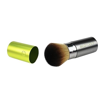 EcoTools Retractable Face Makeup Brush, Kabuki Brush for Foundation, Blush, Bronzer, & Powder, Travel Friendly & Perfect for On The Go, Eco Friendly, Synthetic & Cruelty Free Bristles, 1 Count