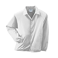 Augusta Sportswear Boys' Standard Nylon Coach's Jacket/Lined, White, X-Large
