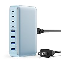 200W USB C Charger Block, GaN III 8-Port USB C Fast Charging Station PPS PD 65W Laptop Charger Adapter Compatible with MacBook Pro/Air,DELL,HP Surface,iPhone 15/Pro/14/13,Galaxy S23,Steam Deck-Blue