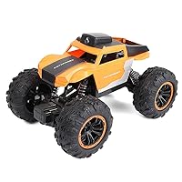 2.4G Dual Steering All-Terrain Big Foot Electric Rc Cars High Performance Metal RC Cars RC Cars Remote Control Car with HD Camera High Speed Monster Trucks Gift for Boys and Girls (Orange)