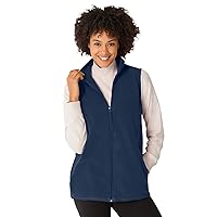 Woman Within Plus Size Zip-Front Microfleece Vest Long Fleece Vest