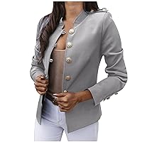 Women's Fashion Long Sleeve T Shirts Solid Color Trendy Tunic Tops Slim Fit Button Up Blouse