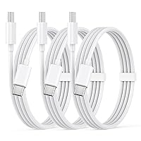USB C to USB C Fast Charging Cable, 3Pack 60W 6FT Long Type C Fast Charger Cord Compatible for iPhone 15/15 Plus/15 Pro/15 Pro Max, iPad Pro 12.9/11, iPad Air 4/5, iPad Mini 6, MacBook Air