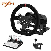 PXN Xbox Steering Wheel, V10 Real Force Feedback Gaming Racing Wheel with 6+1 Speed Shifter and Adjustable Magnetic Pedals, Stainless Steel Paddle Shifters for PC, PS4, Xbox One, Xbox Series X|S