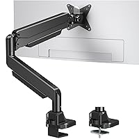 MOUNTUP Single Monitor Mount fits 17''-43'' Ultrawide Screen, Holds 6.6-33lbs, Computer Monitor Arm Desk Mount, Heavy Duty Gas Spring Monitor Stand for Flat/Curved Screen, with C-clamp/Grommet Base