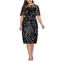 Dresses for Women 2023 Plus Size Cocktail Dresses Sequin Dress Fit and Flare Dresses New Years Eve Dress