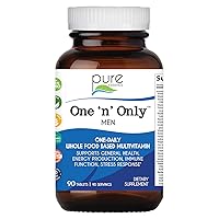 One N Only Multivitamin for Men, Natural One a Day Herbal Supplement with Vitamin D3, B12, and Biotin with Whole Foods, 90 Tablets