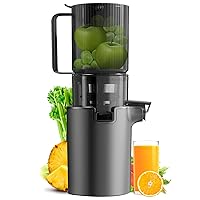 Masticating Juicer Machines, 4.1-inch(104MM) Slow Cold Press Juicer with Extra Wide Feed Chute, Pure Juicer Machine for Vegetables and Fruits, Easy to Clean with Brush