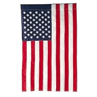 Evergreen American Flag 12x18 Double Sided | Patriotic House Flags For Outside | Small American Flag Garden Size | Embroidered Stars and Stripes | USA Residential or Commercial