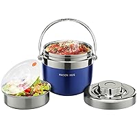 MAISON HUIS 50oz Stainless Insulated Food Container Bento Lunch Box Soup Thermo for Hot Food Adult Vacuum Leakproof Wide Mouth Design-Blue