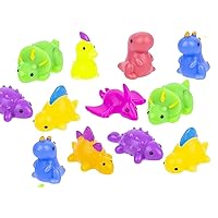 Dinosaur Mochi Squishy Animals - Kawaii - Sensory, Stress, Fidget Party Favor Toy Bulk - Bright Dino Toy (12 Mochi - 1 Dozen)