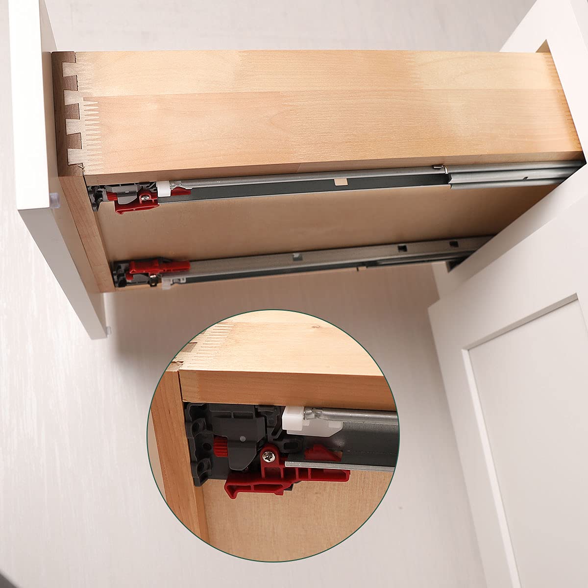Gobrico Soft Close Under Mounted Drawer Slides 21 inch, Heavy Duty Concealed Drawer Slide Glides Runners Full Extension, with Locking Device Rear Mounting Brackets, 1Pair