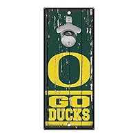 WinCraft NCAA Oregon Ducks 5x11 Wood Sign Bottle Opener, Team Colors, 5